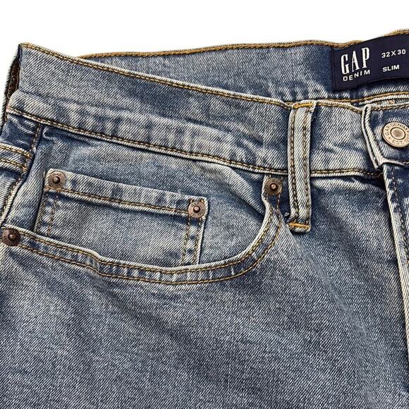GAP‎ Blue Denim Slim Jeans 32x30 - Picture 5 of 11